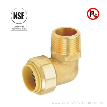 NSF free lead brass Push Fit Mnpt Male Couplings